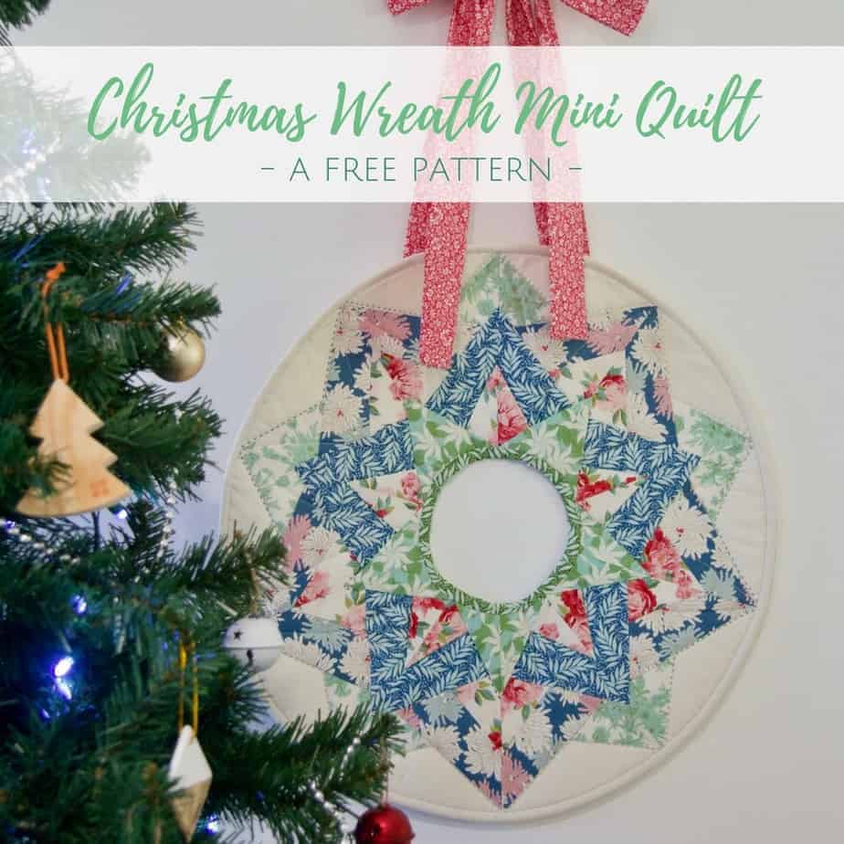 Free Christmas Wreath Mini Quilt Pattern by Wife-made